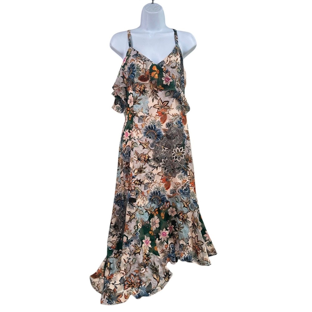 Rachel‎ Roy Floral High Low Dress Ruffle Chiffon Boho Romantic Cottagecore Sz 8 - Picture 2 of 8
